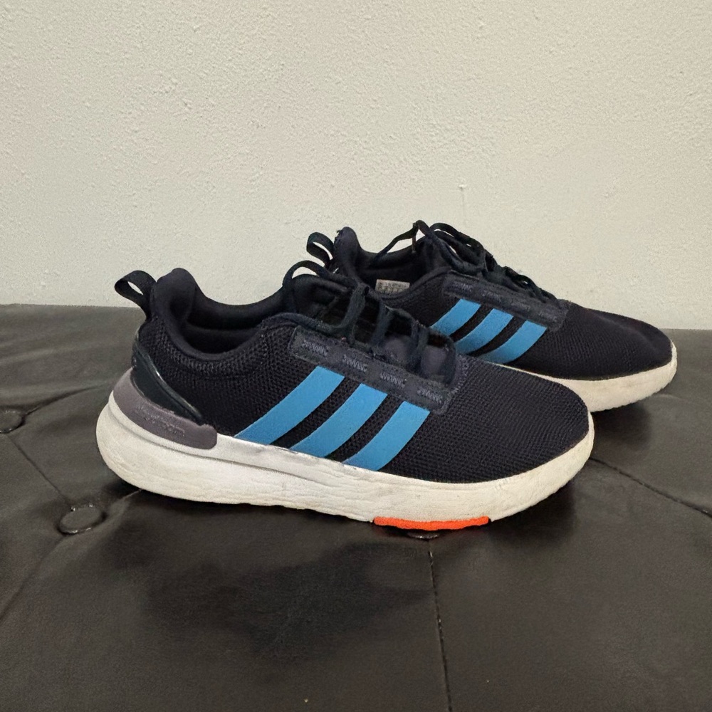 Adidas Navy Blue Sneakers with Light Blue Stripes